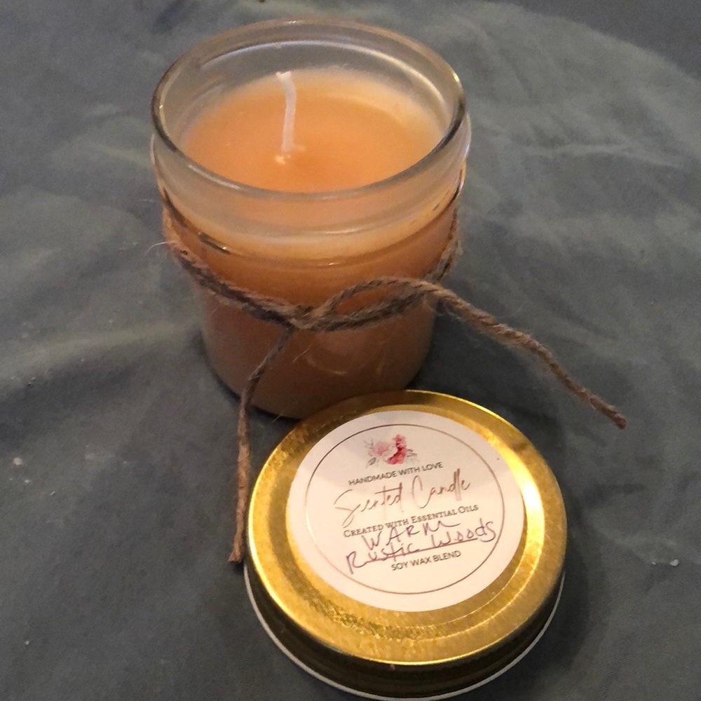 Hand made 6oz Mason jar soy candles